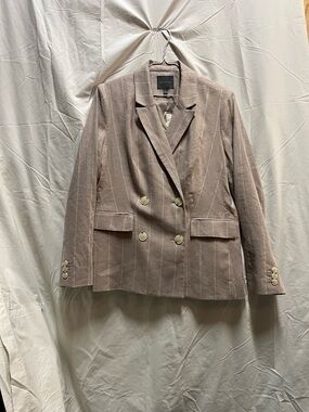 The Limited Dusty Rose Pinstripe Double-Breasted Blazer